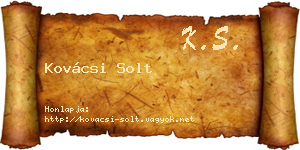 Kovácsi Solt névjegykártya